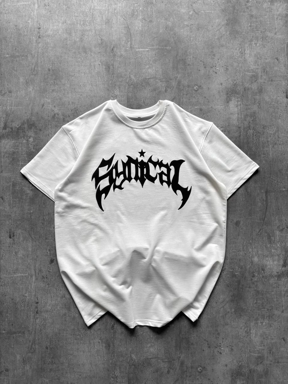 Kadın Bisiklet Yaka Ön Baskılı Kısa Kollu Tişört Streetwear Günlük Basic Pamuklu T-shirt - Beyaz