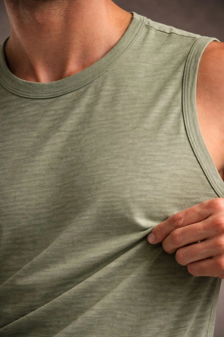 Erkek Flamlı Sıfır Kolsuz Atlet ve Fitness - Mint Yeşili