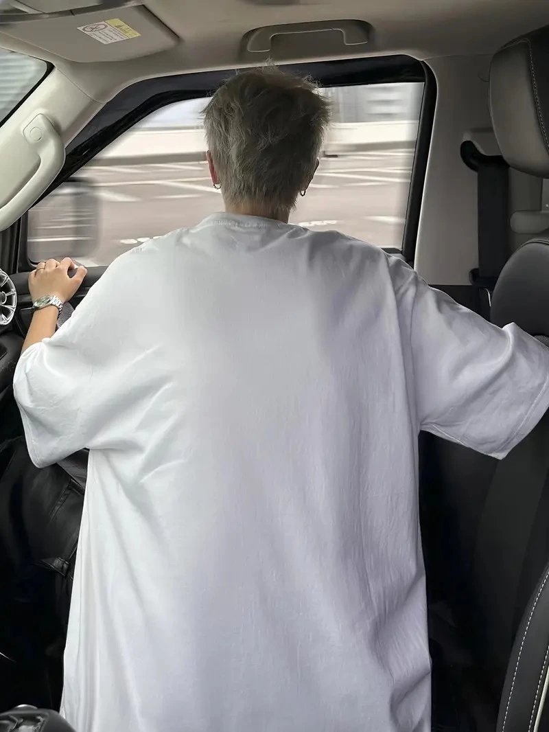 Erkek Baskılı Tişort Kısa Kol Bisiklet Yaka Ovarsize T-Shirt - - Beyaz