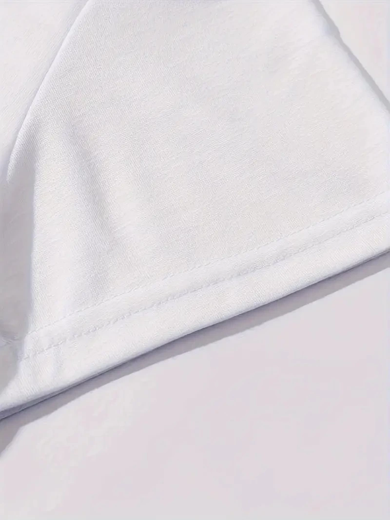 Kadın Kahve Desen Baskılı Tişort Kısa Kol Bisiklet Yaka Ovarsize T-Shirt - Beyaz