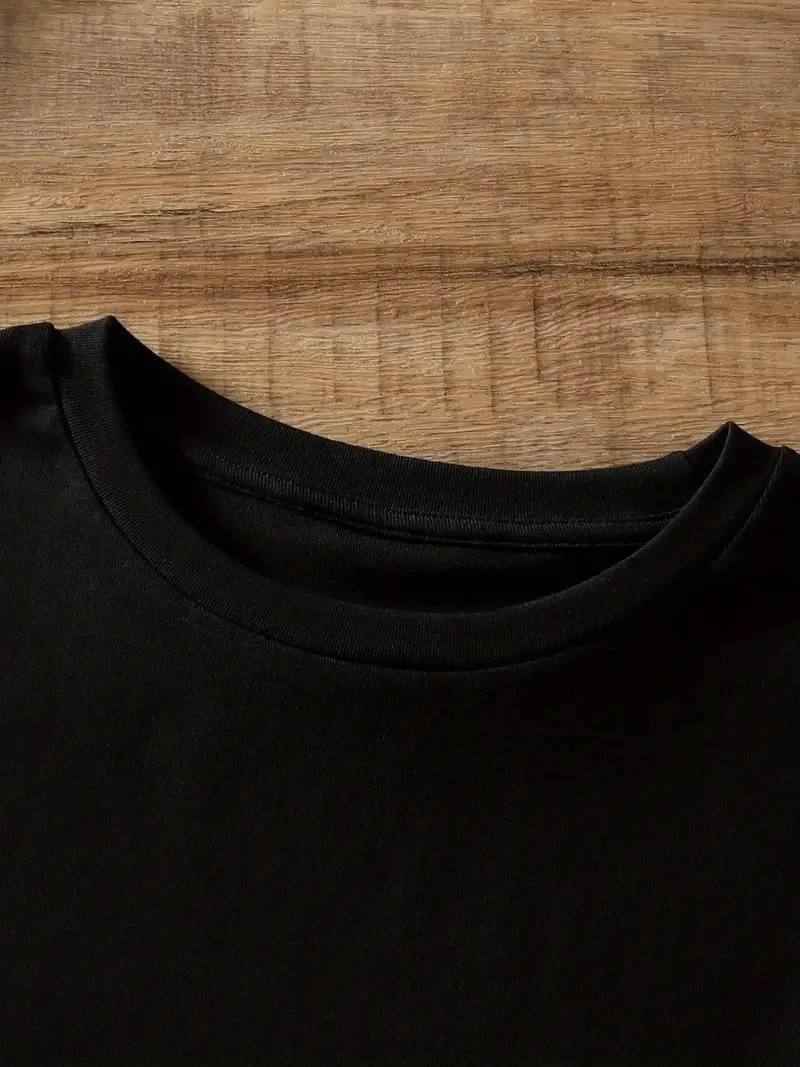 Kadın Penye Compack Tişort Ayı Baskılı Bisiklet Yaka Kısa Kol T-shirt - Siyah