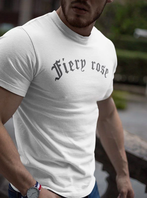 Erkek Bisiklet Yaka Baskılı Kısa kol T-Shirt - Beyaz