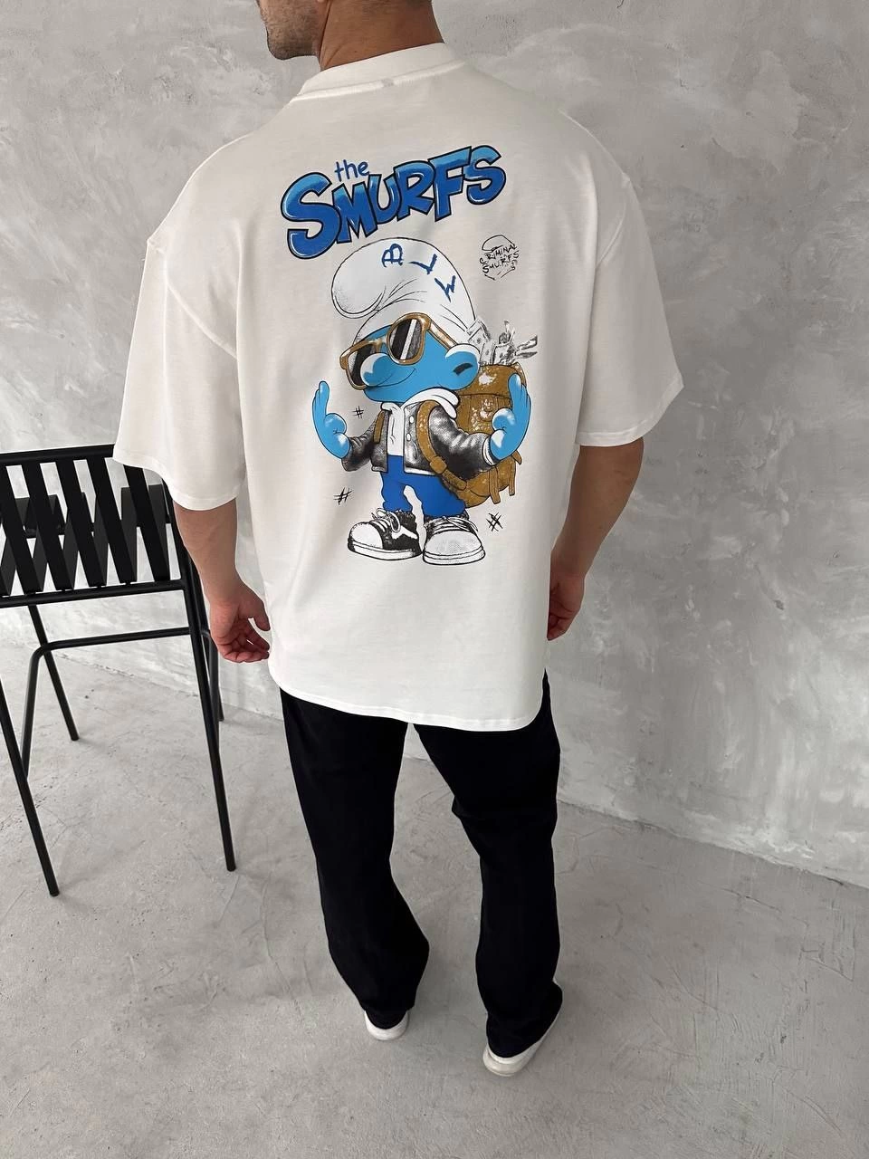 Erkek Baskılı T-Shirt Kısa Kol Bisiklet Yaka Regular Fit Rahat Kalıp Günlük Tişört - Beyaz