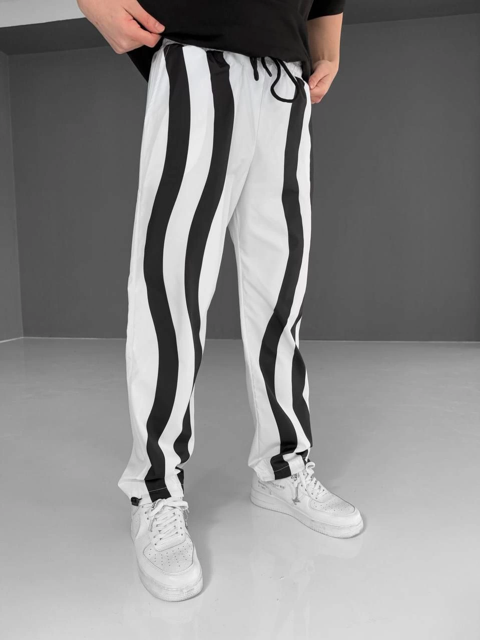Erkek Paraşüt Kumaş alt Eşofman pantalon - Beyaz
