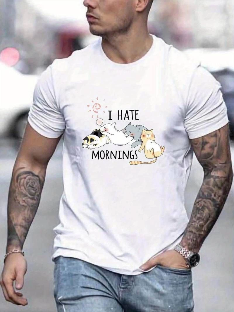 ERKEK Baskılı Oversize T-Shirt - Beyaz
