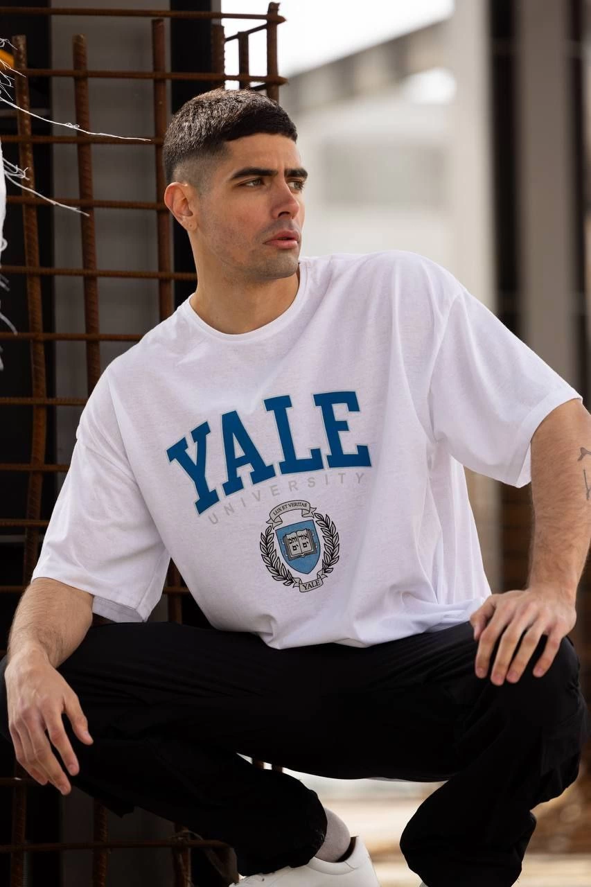 Erkek Baskılı T-Shirt Kısa Kol Bisiklet Yaka Regular Fit Rahat Kalıp Günlük Tişört - Beyaz
