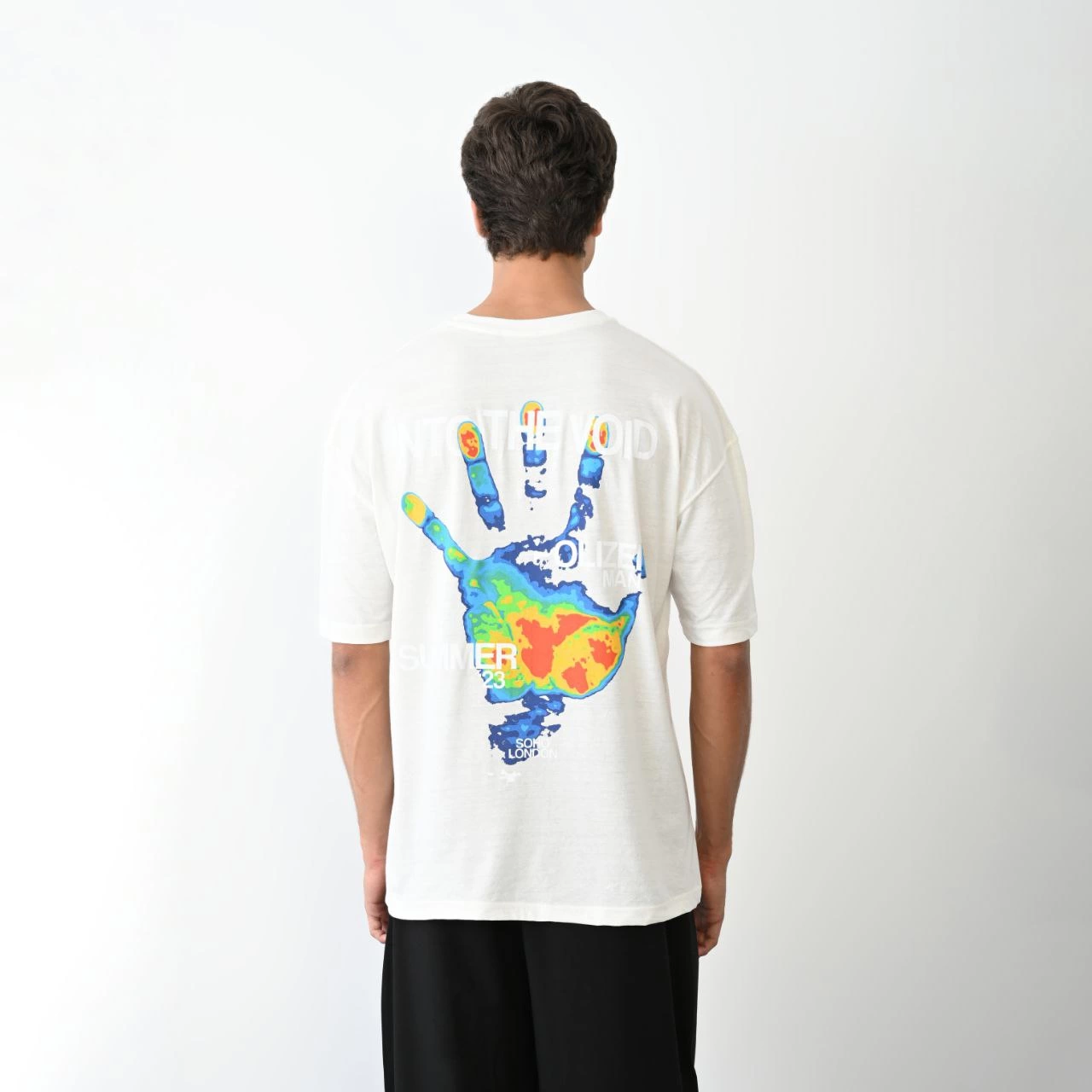 Erkek Baskılı T-Shirt Kısa Kol Bisiklet Yaka Regular Fit Rahat Kalıp Günlük Tişört - Beyaz