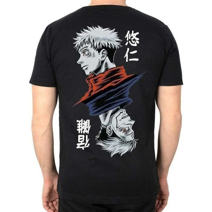 Erkek Bisiklet Yaka Baskılı Oversize T-Shirt - Siyah