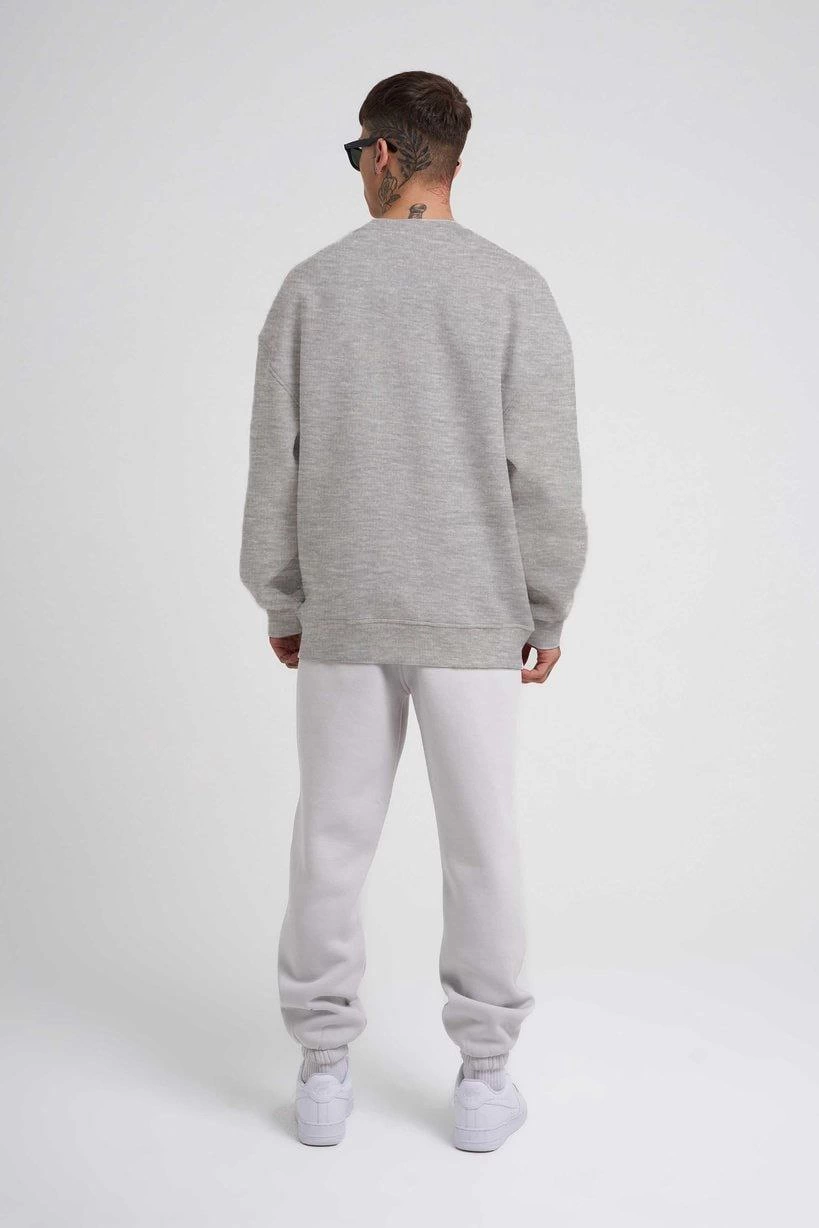 ERKEK Biskilet Yaka Üç İplik SweatShirt - Gri
