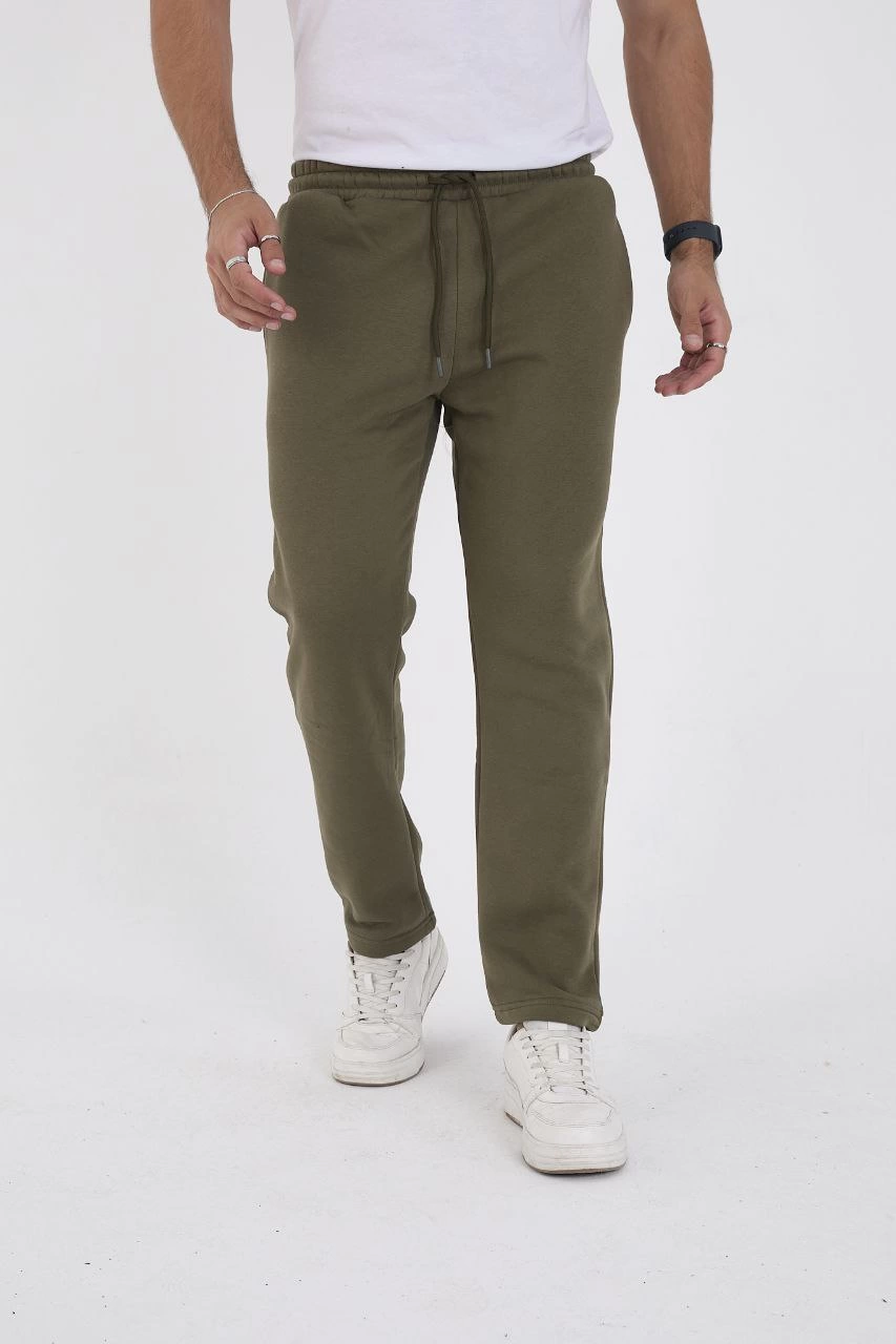 Erkek Üç İplik Basic Eşofman Pantolon - Haki