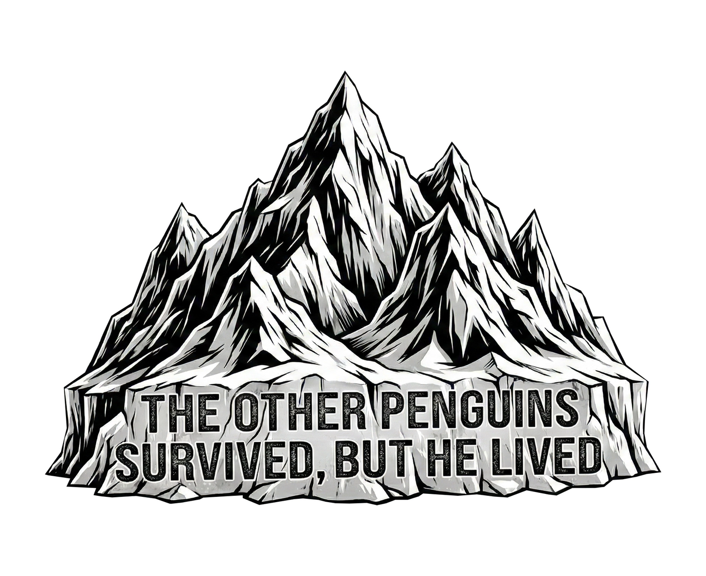 Erkek Nihilist Penguen Temalı Oversize Kapüşonlu Sweatshirt - Beyaz