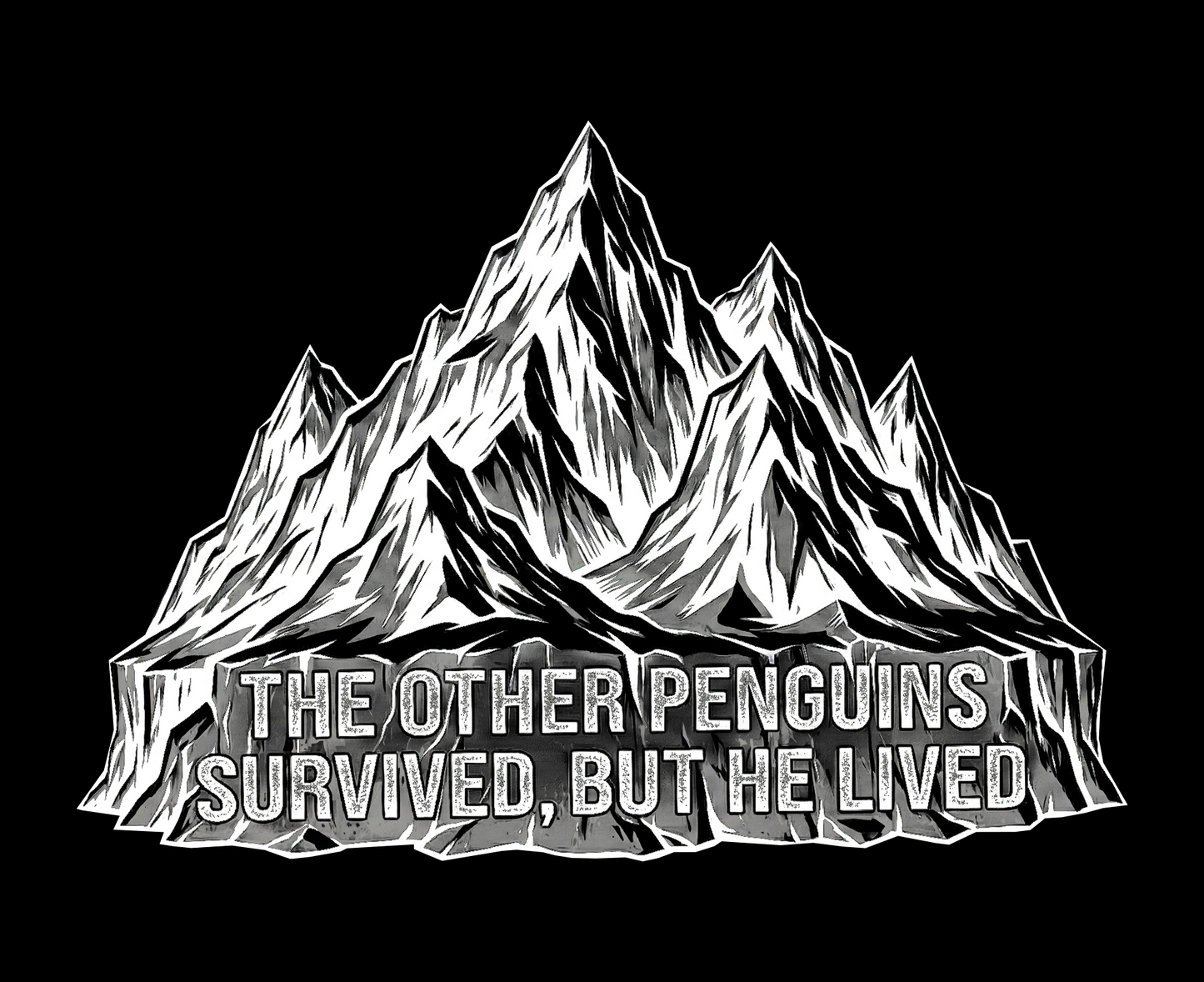 Erkek Nihilist Penguen Temalı Oversize Kapüşonlu Sweatshirt - Siyah