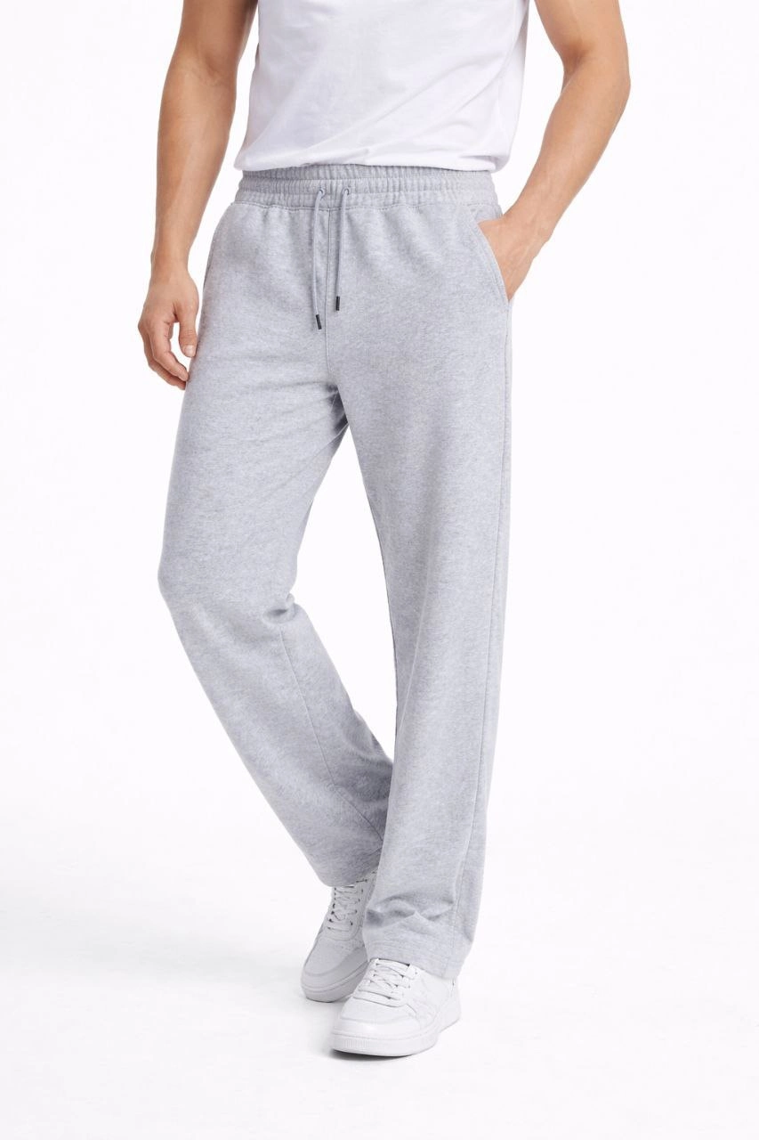 Erkek Düz Paça Beli Lastikli Eşofman Alt Pantalon - Gri
