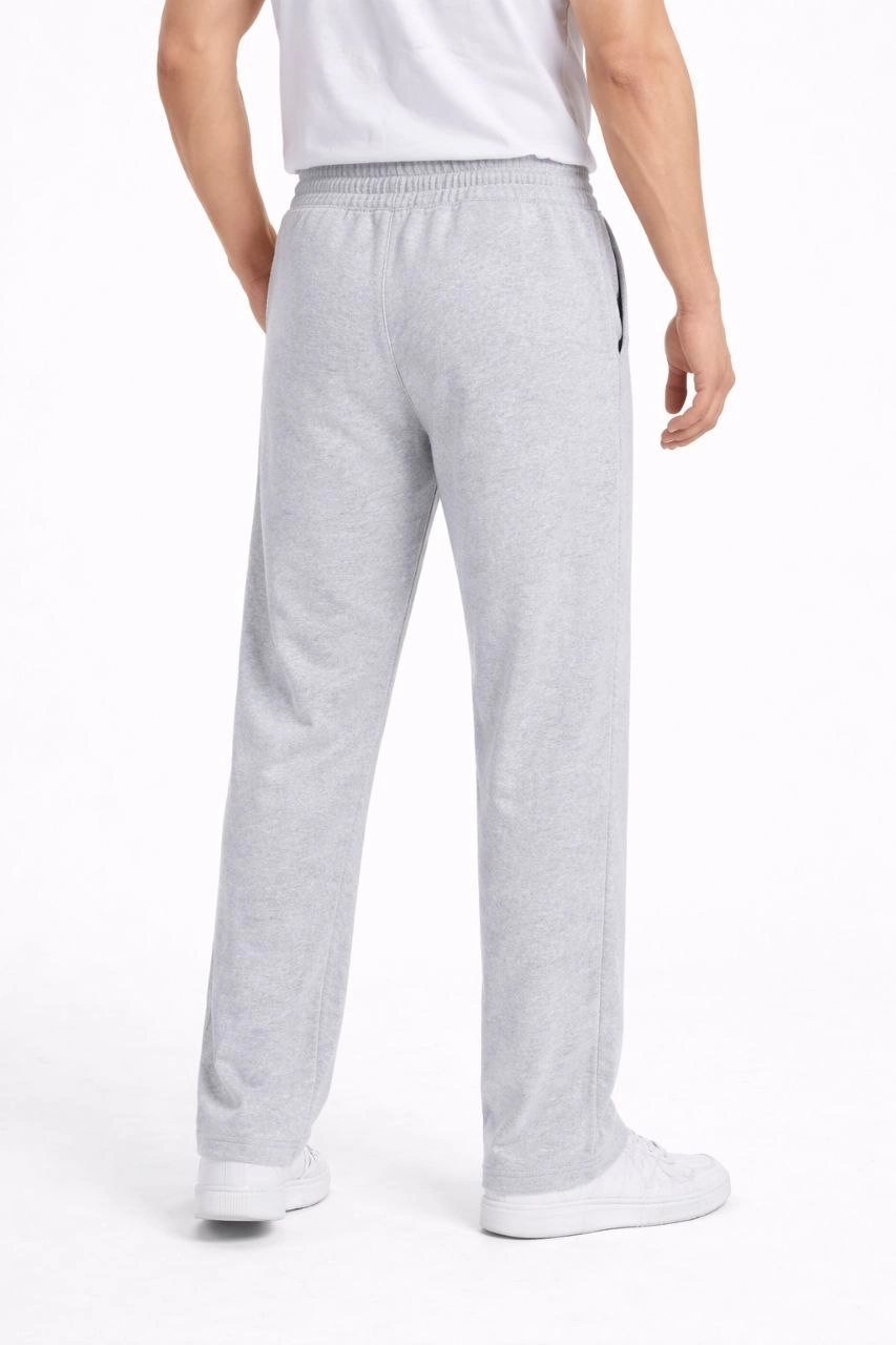 Erkek Düz Paça Beli Lastikli Eşofman Alt Pantalon - Gri