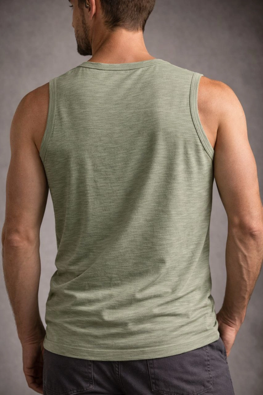 Erkek Flamlı Sıfır Kolsuz Atlet ve Fitness - Mint Yeşili
