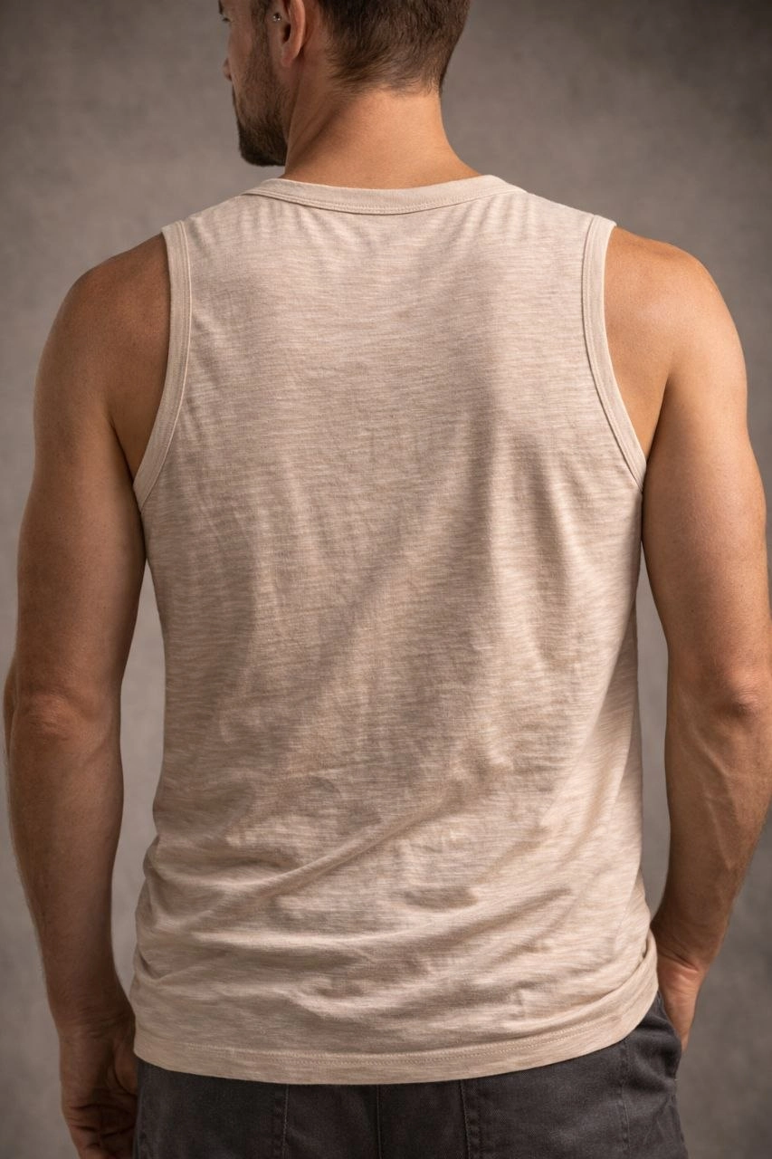Erkek Flamlı Sıfır Kolsuz Atlet ve Fitness - Taş