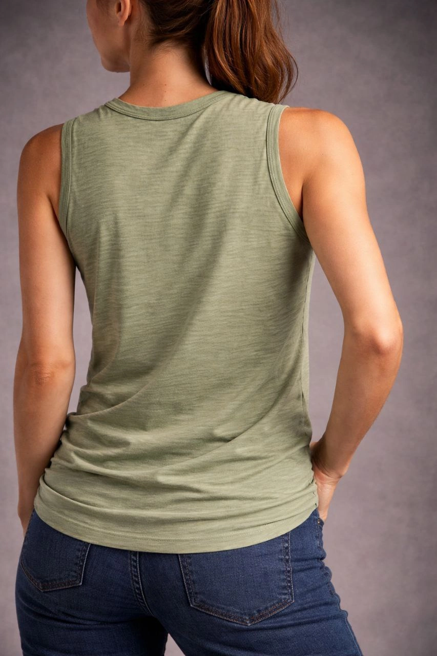 Kadın Flamlı Sıfır Kolsuz Atlet Fitness - Mint Yeşili