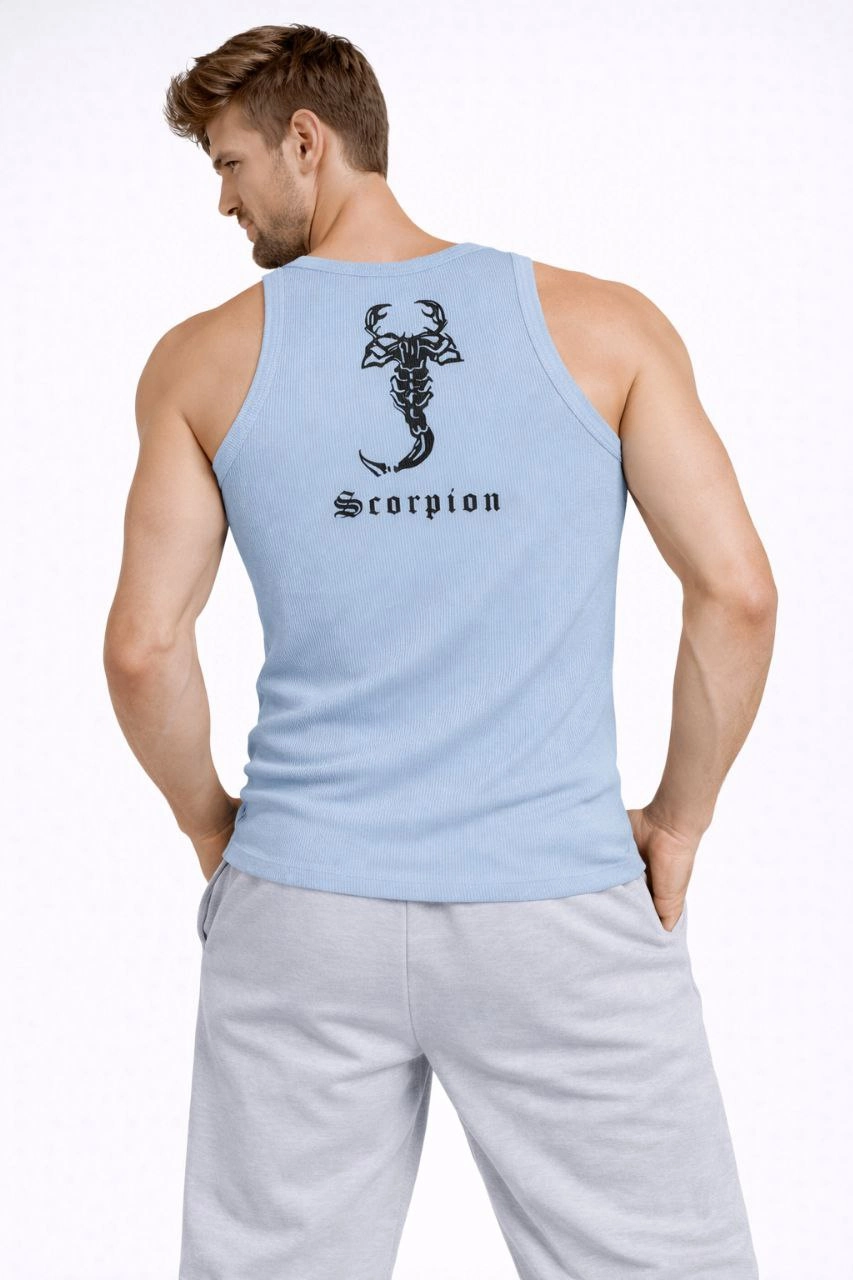 Erkek Spor Fitilli Atlet 3'lü Set Mint Yeşili Pembe Bebek Mavisi Slim Fit Kaşkorse Arka