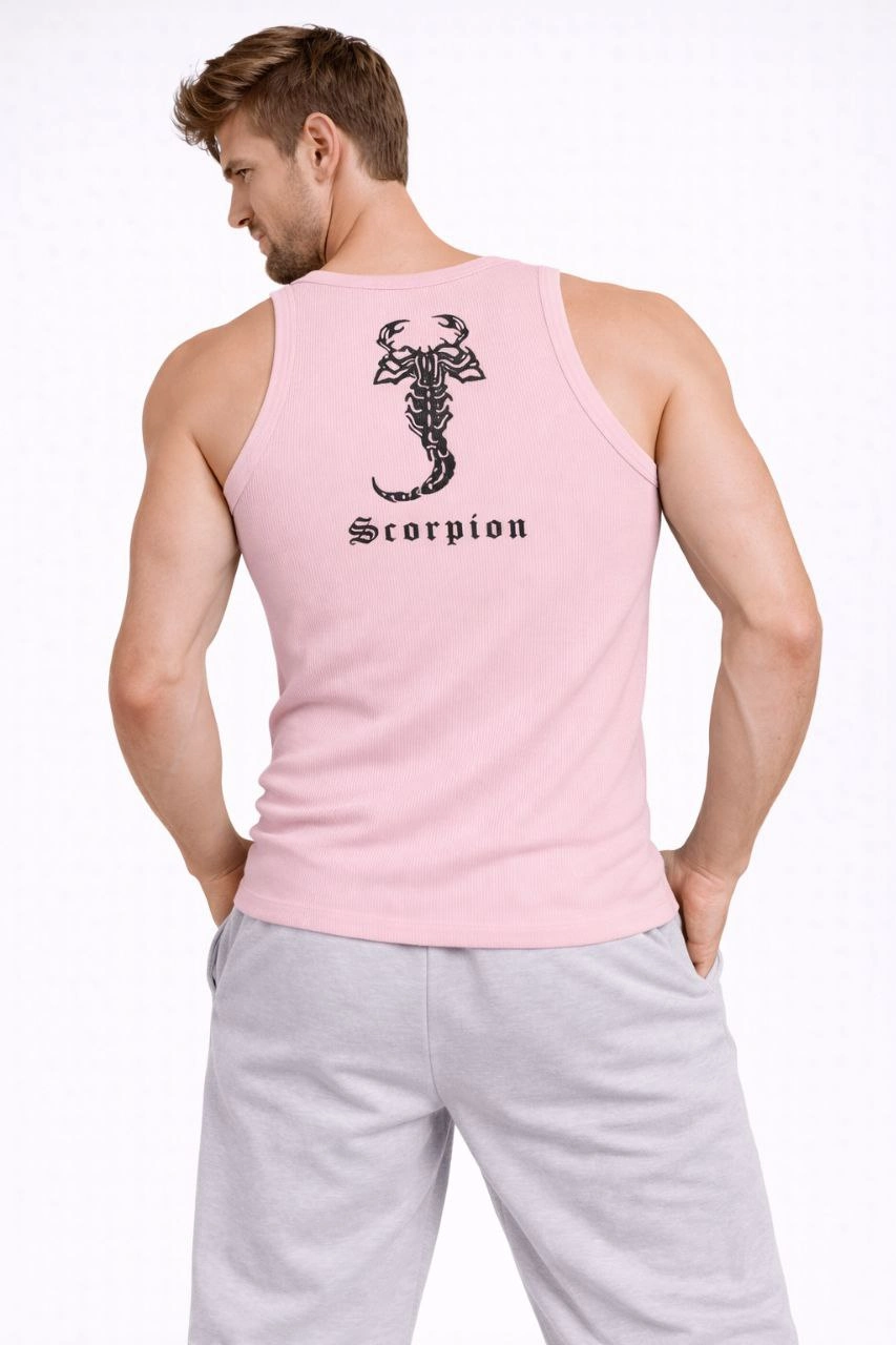 Erkek Spor Fitilli Atlet 3'lü Set Mint Yeşili Pembe Bebek Mavisi Slim Fit Kaşkorse Arka