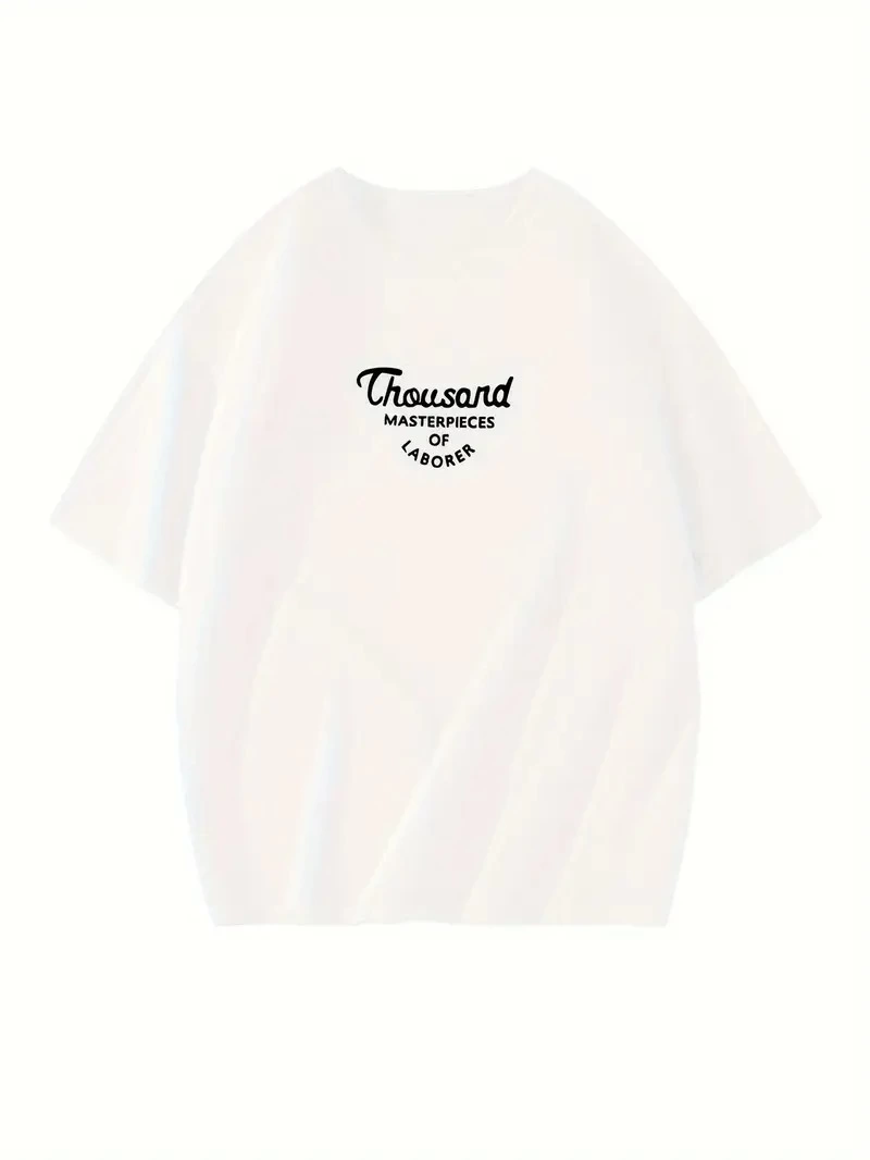 Kadın Thousand Baskılı Bisiklet Yaka T-shirt - Beyaz