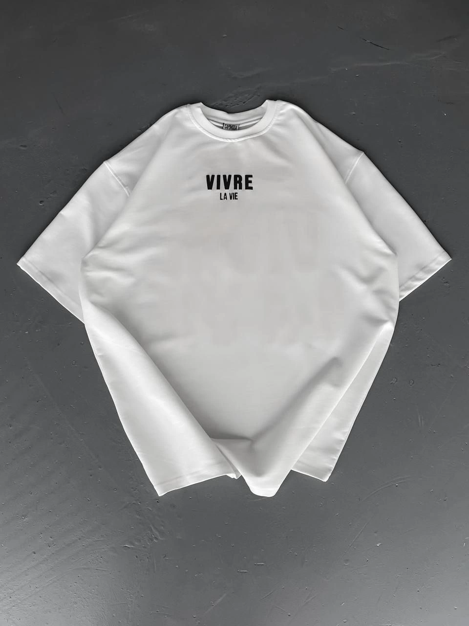 Erkek Baskılı Oversize Bisiklet Yaka Kısa kol  T-shirt - Beyaz