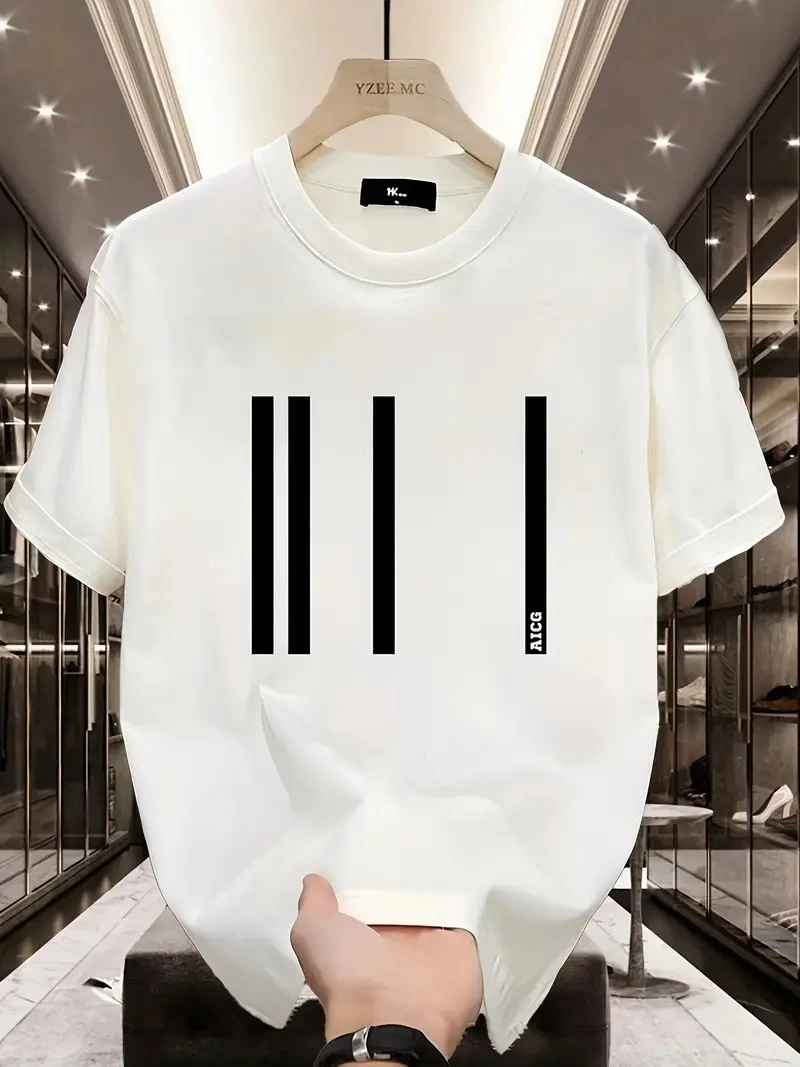 Kadın Baskılı Bisiklet Yaka Kısa kol Oversize T-shirt - Beyaz