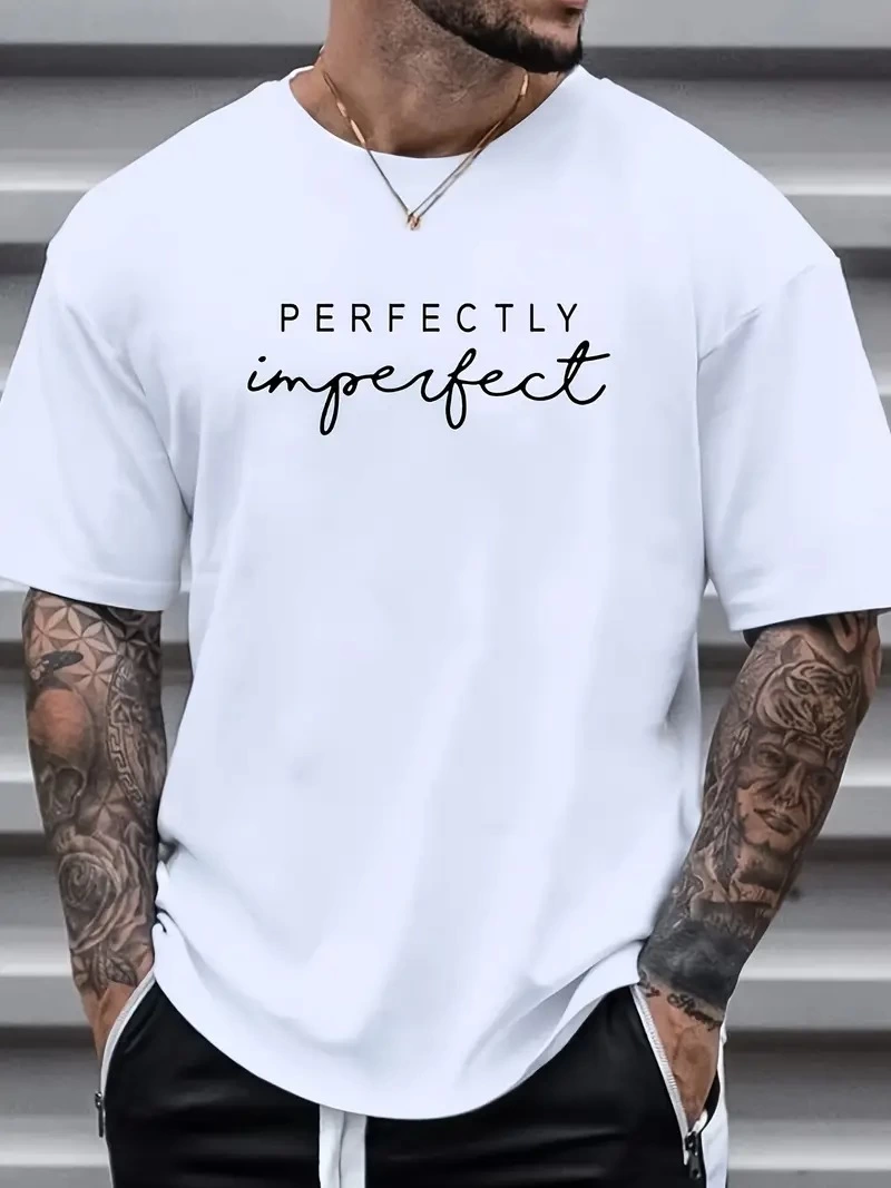 Erkek PERFECTLY Baskılı Kısa Kol tişört - Beyaz