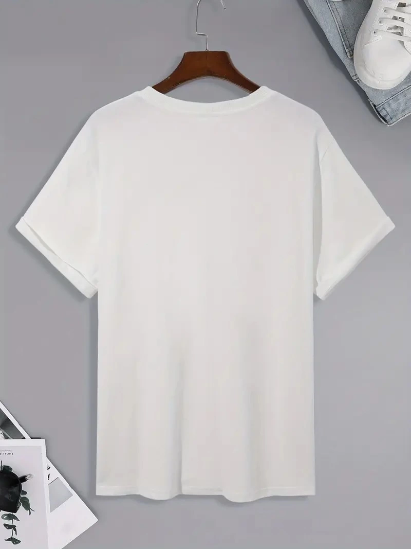 Erkek Palmiye Baskılı T-Shirt Kısa Kol Bisiklet Yaka Regular Fit Rahat Kalıp Tişört -  Beyaz