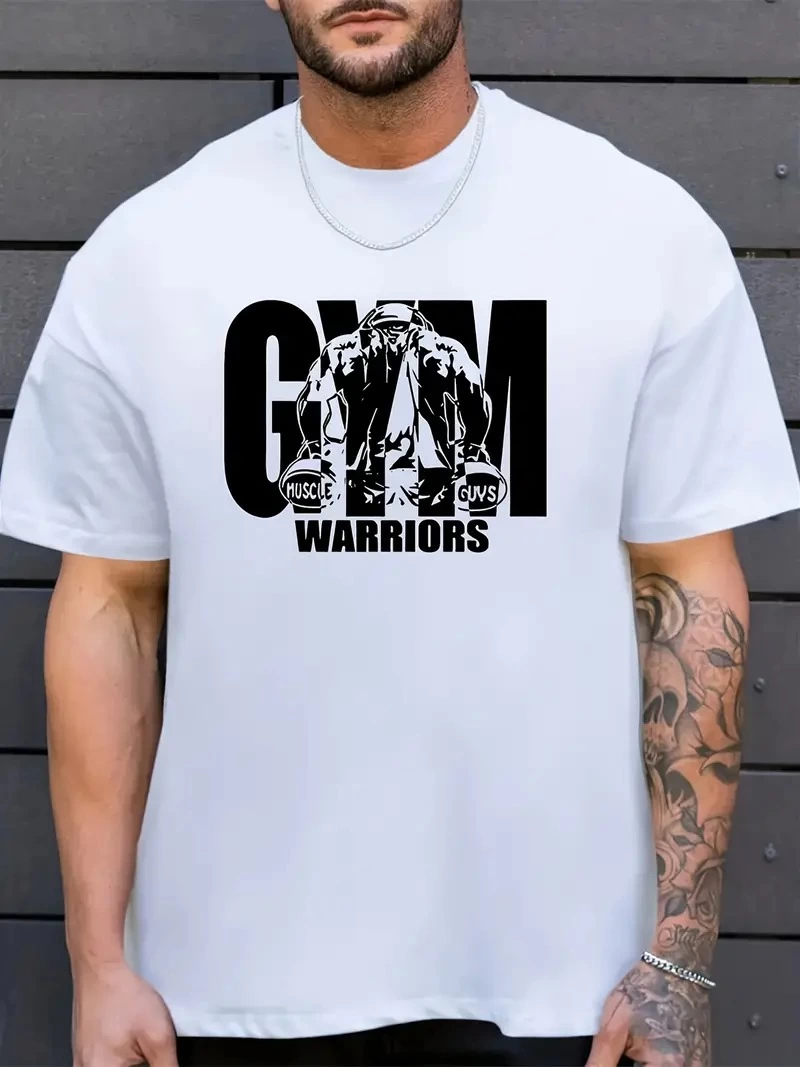 Erkek Baskılı Tişort Kısa Kol Bisiklet Yaka Regular fit Rahat kalıp T-Shirt -  Beyaz