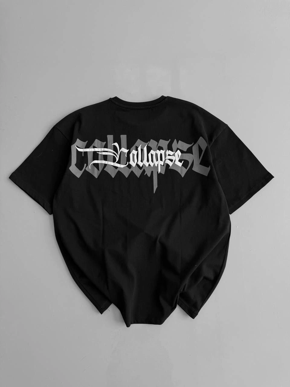Erkek Penye Compack Baskılı Bisiklet Yaka Kısa Kol Yazlık T-shirt - Siyah