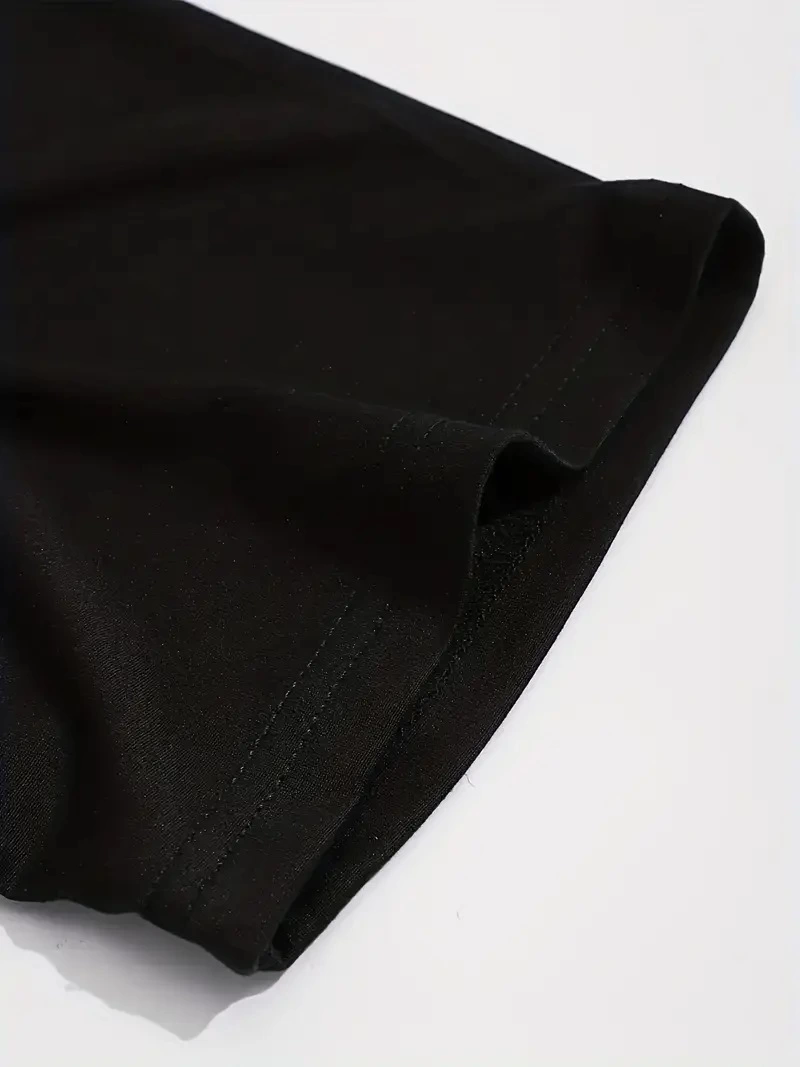 Erkek Baskılı Tişort Kısa Kol Bisiklet Yaka Regular fit Rahat kalıp T-Shirt -  Siyah
