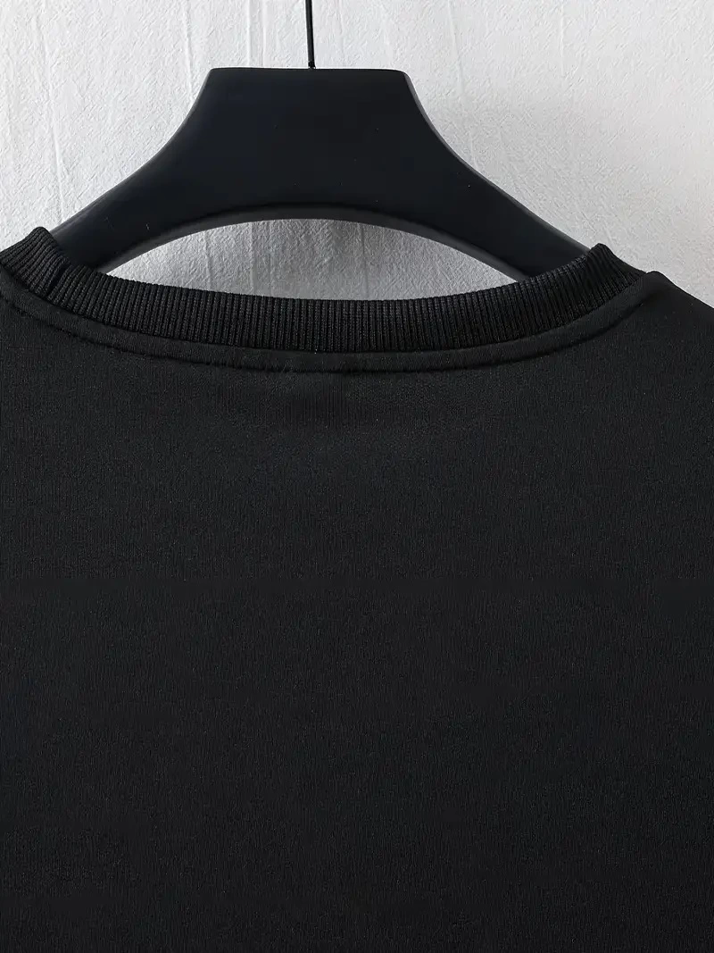 Erkek LB Baskılı  Bisiklet Yaka Yazlık T-shirt - Siyah