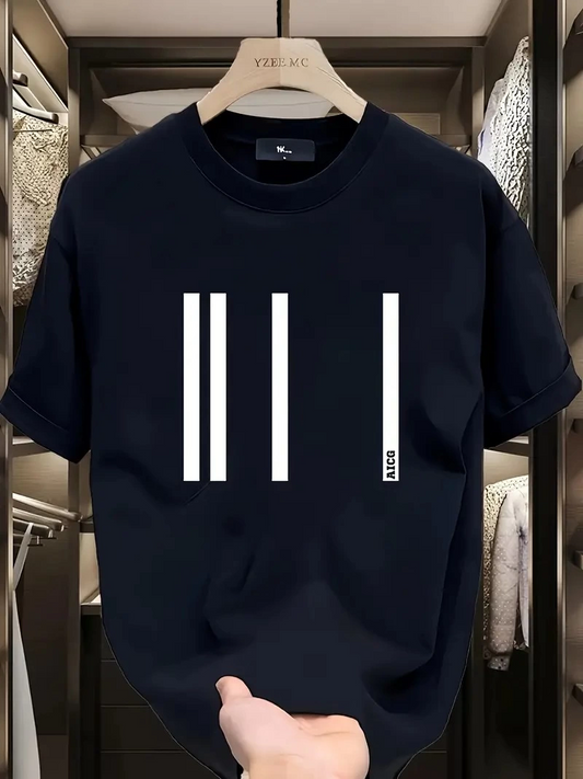Kadın Baskılı Bisiklet Yaka Ovarsize Kısa kol T-shirt - Siyah