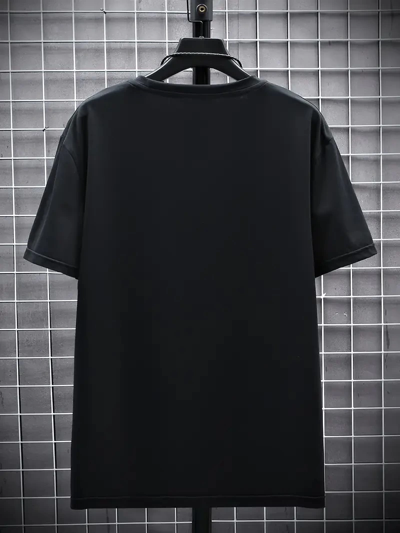Erkek Penye Compack FUTRE Baskılı Kısa Kol Bisiklet Yaka T-shirt - Siyah