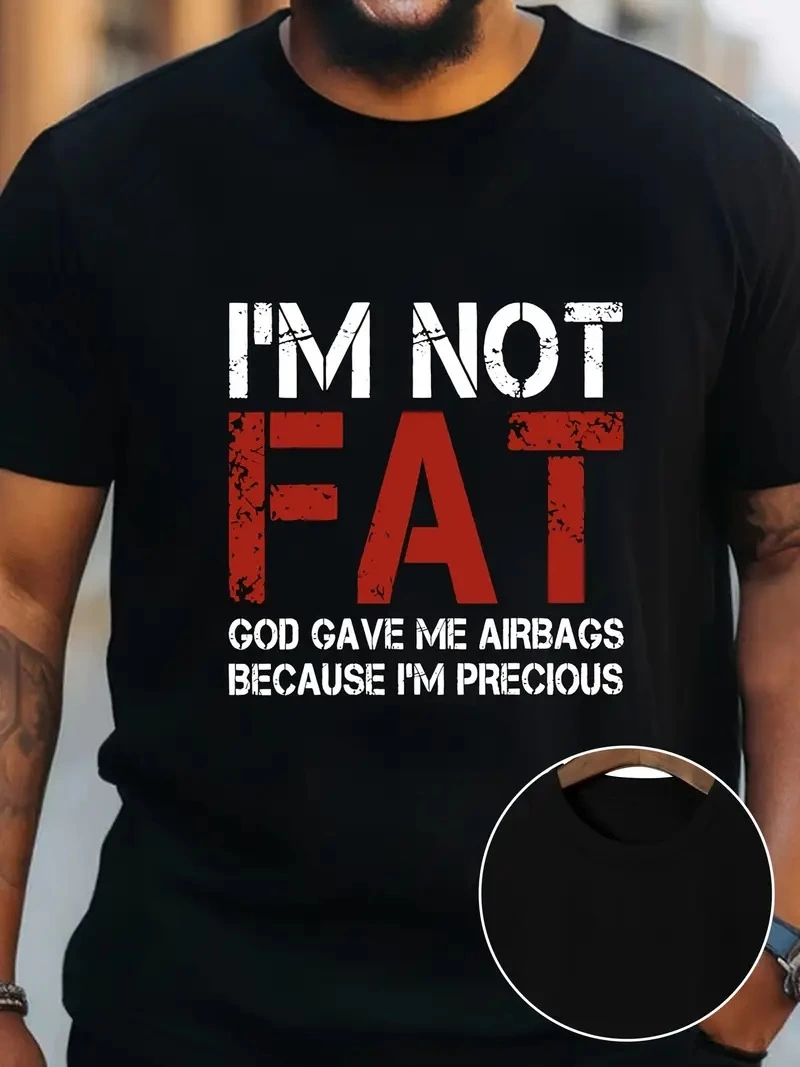Erkek Baskılı T-Shirt Kısa Kol Bisiklet Yaka Regular Fit Rahat Kalıp Günlük Tişört - Siyah