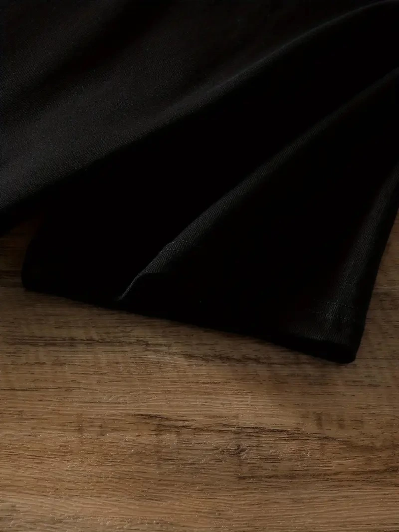 Kadın Penye Compack Tişort Ayı Baskılı Bisiklet Yaka Kısa Kol T-shirt - Siyah
