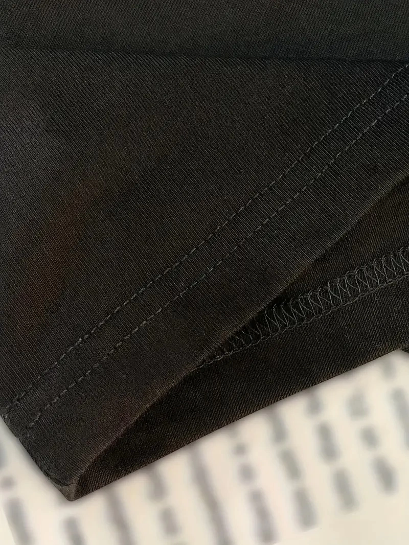 Kadın Penye Compack Baskılı Kısa Kol Bisiklet Yaka T-shirt - Siyah