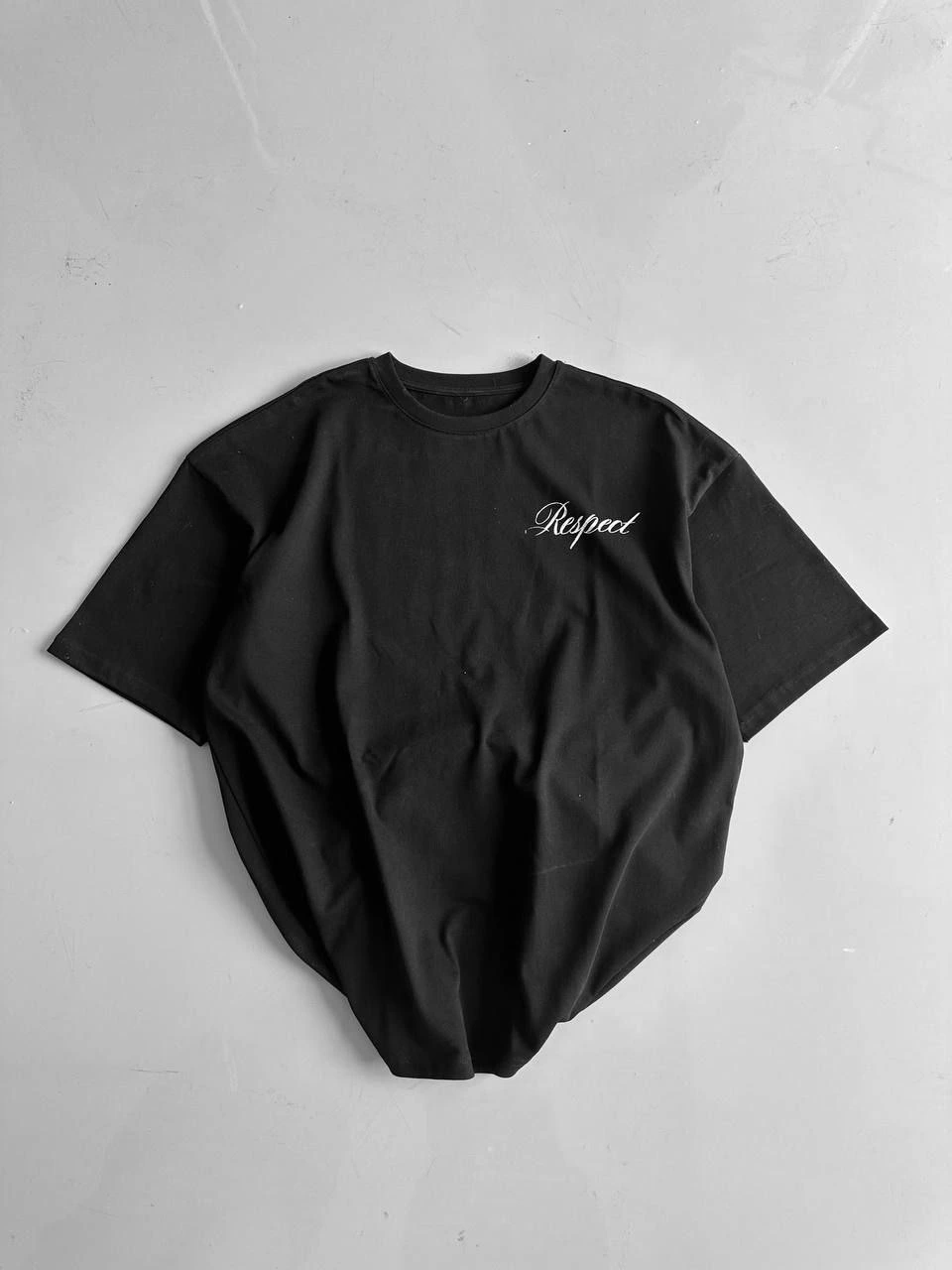 Erkek Penye Compack Baskılı Oversize Bisiklet Yaka Kısa Kol Yazlık T-shirt - Siyah