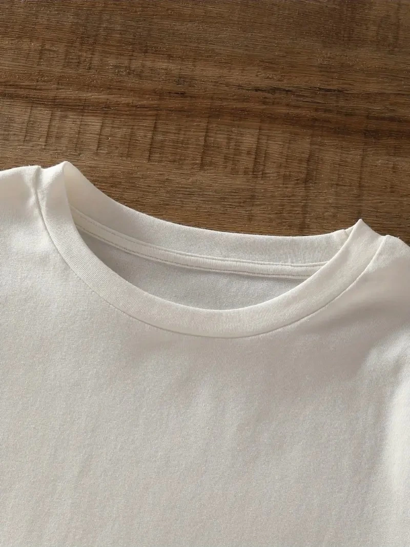 Kadın Penye Compack Ayı Baskılı Bisiklet Yaka Kısa Kol T-shirt - Beyaz