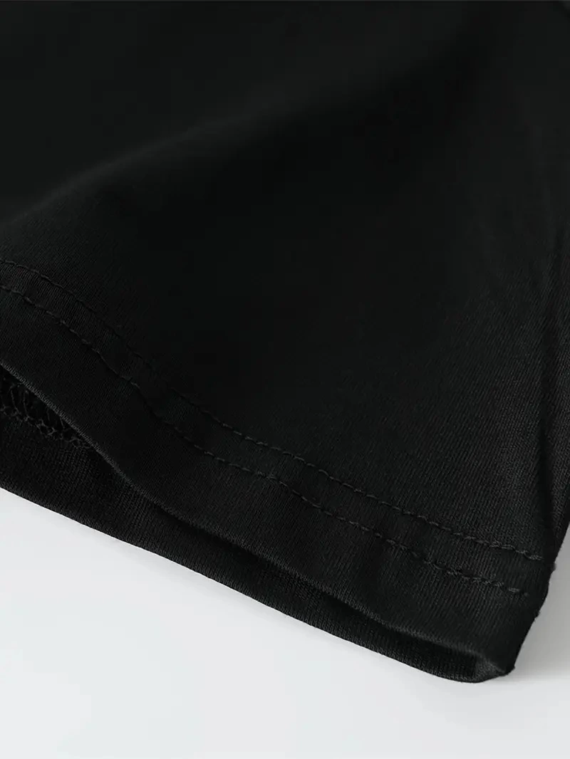 Erkek Baskılı Tişort Kısa Kol Bisiklet Yaka Ovarsize T-Shirt - Siyah