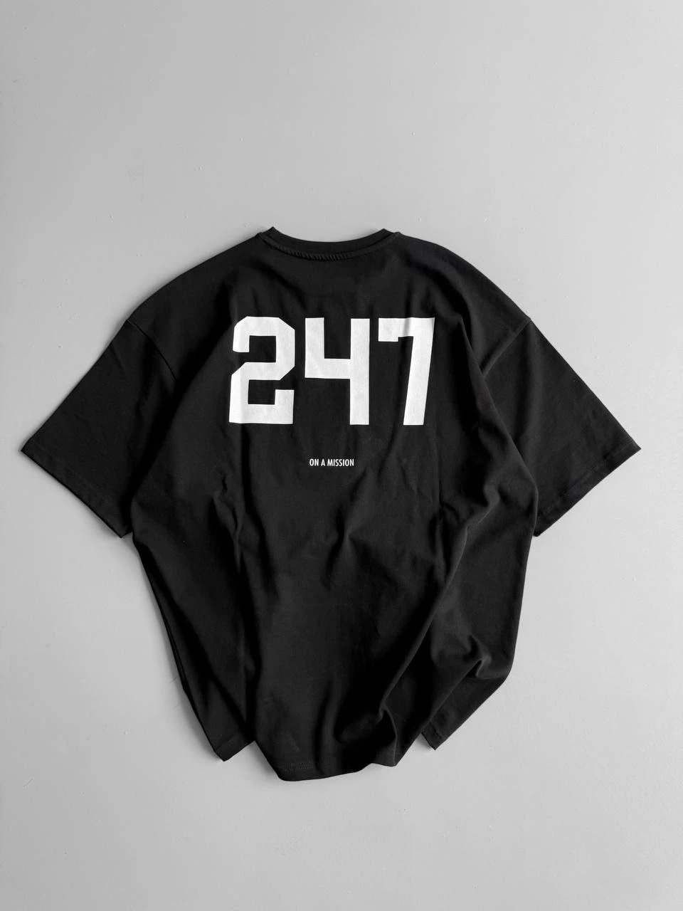 Erkek Penye Compack Baskılı Bisiklet Yaka Kısa Kol Yazlık T-shirt - Siyah