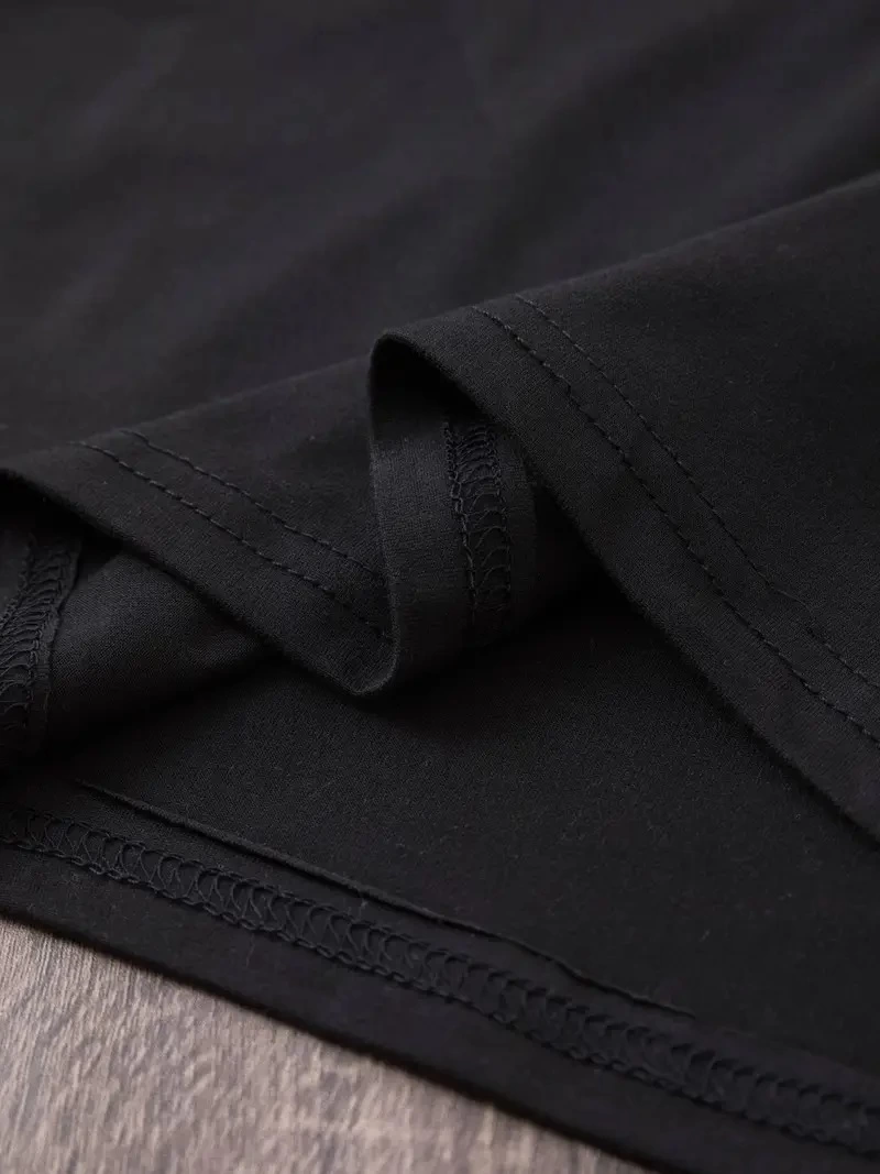 Kadın Baskılı Tişort Kısa Kol Bisiklet Yaka Ovarsize T-Shirt -  Siyah