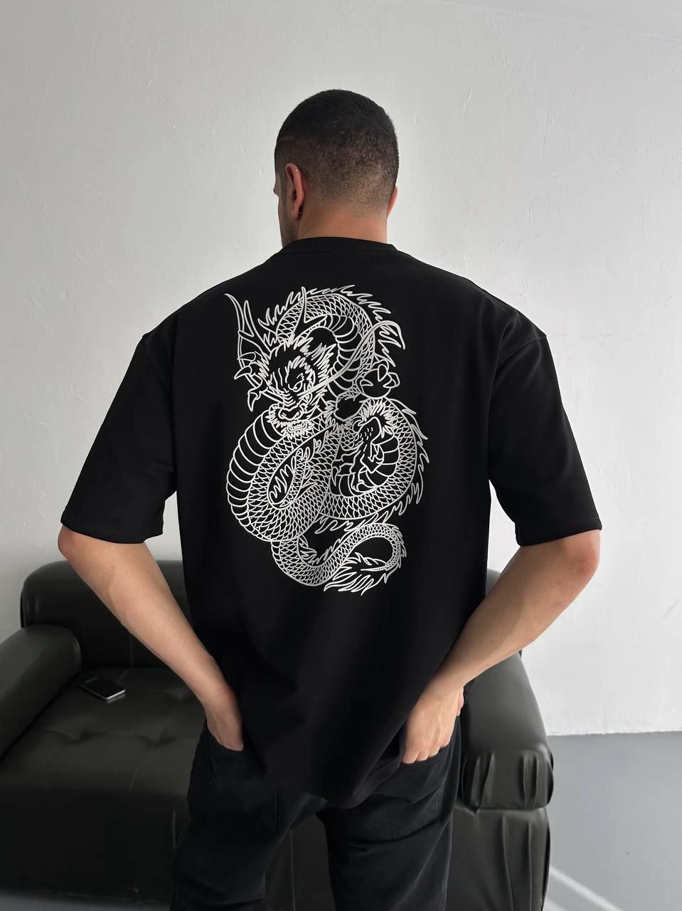 Erkek Baskılı T-Shirt Kısa Kol Bisiklet Yaka Regular Fit Rahat Kalıp Günlük Tişört - Siyah