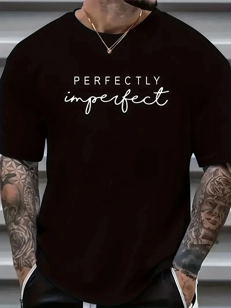 Erkek PERFECTLY Baskılı Kısa Kol tişört - Siyah