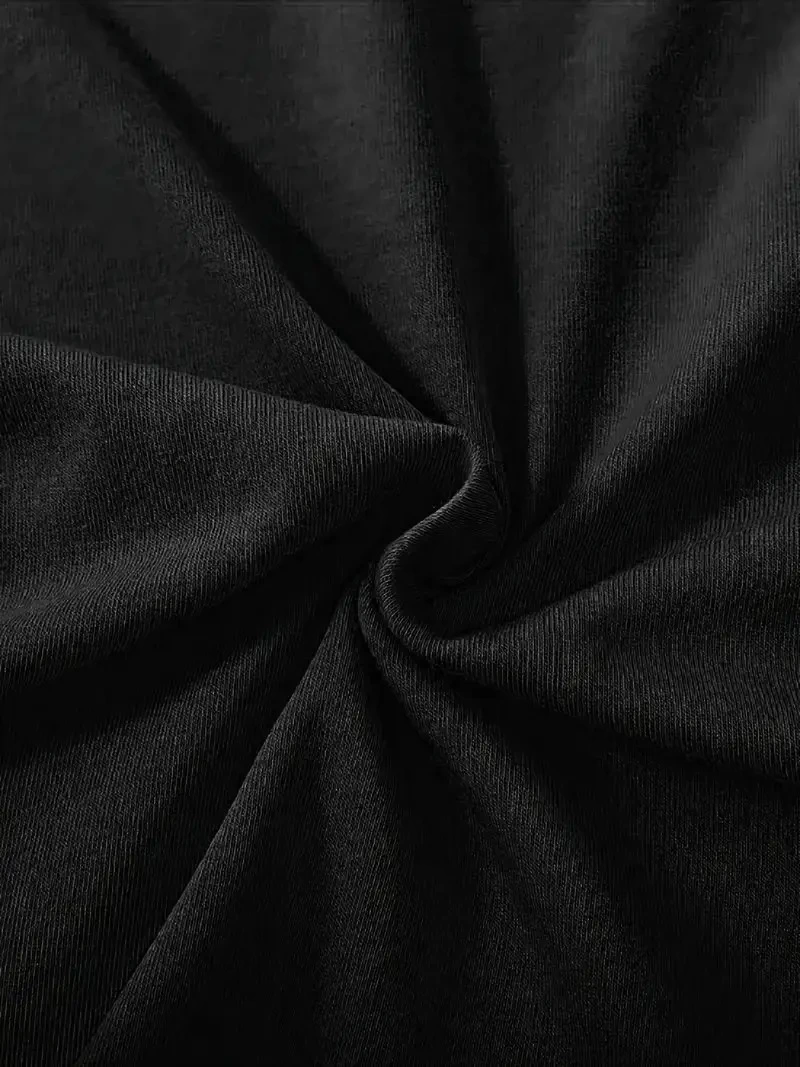 Kadın fiyonk baskılı oversize Kısa Kol t-shirt- Siyah