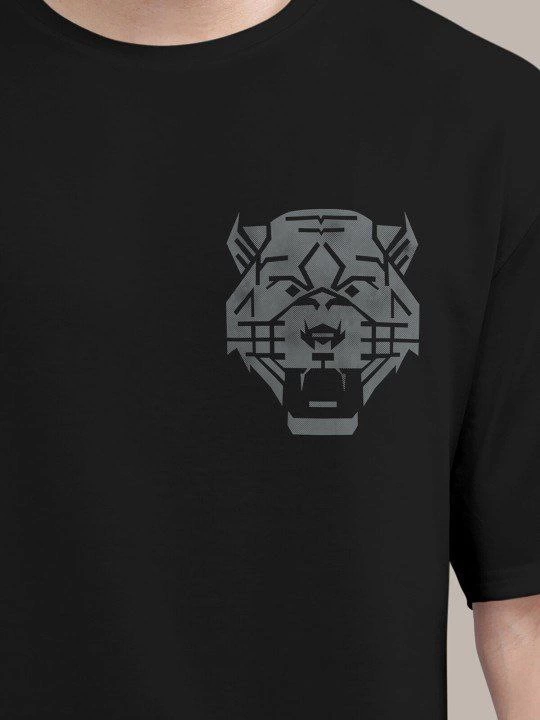 Erkek Baskılı T-Shirt Kısa Kol Bisiklet Yaka Regular Fit Rahat Kalıp Tişört -  Siyah