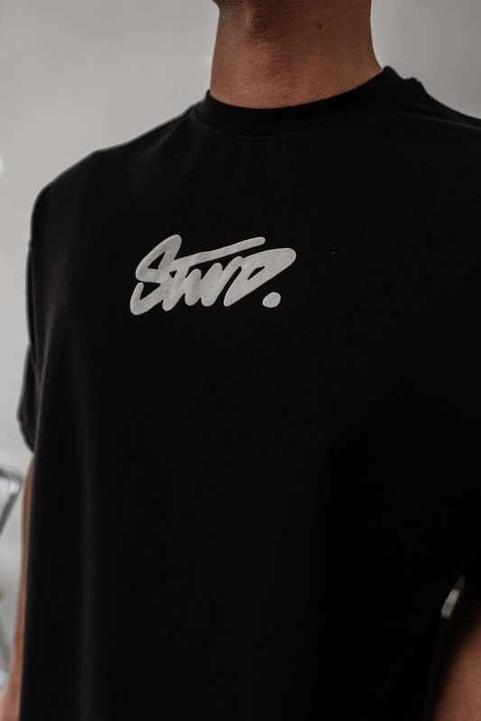Erkek Baskılı Oversize Kısa kol  T-shirt - Siyah