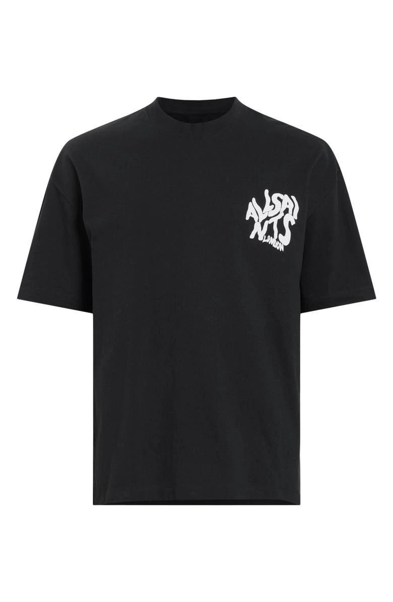 Erkek Baskılı Oversize Kısa kol  T-shirt - Siyah