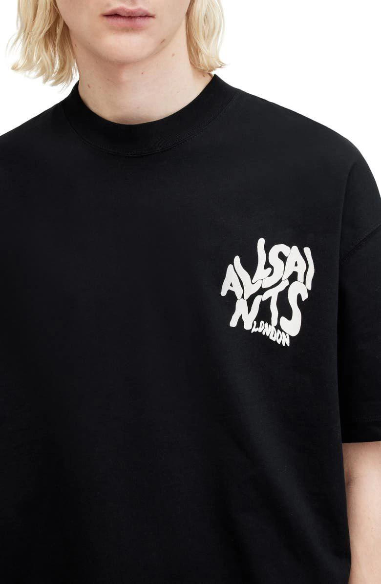 Erkek Baskılı Oversize Kısa kol  T-shirt - Siyah