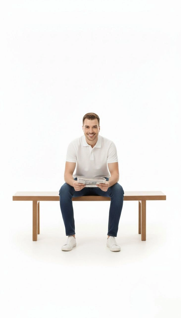 Erkek Pike Kumaş Düğmeli Yaka Regular Fit Günlük Kısa kol Tişört T-shirt - Beyaz
